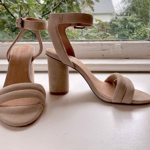 Madewell Nude Suede Heels
